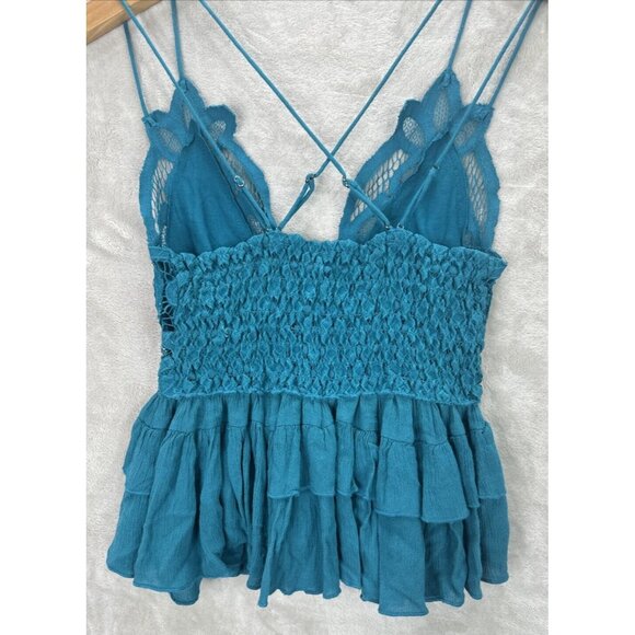 Free People One Women's Adella Cami in Turquiose Size  XS - Picture 9 of 10